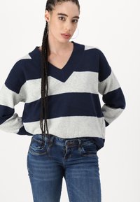 Hollister Co. COZY MOM - Jumper - navy/grey rugby
