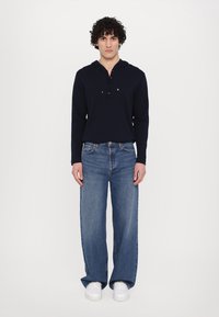 Ron Dorff LIGHT HODDIE SWEATER - Džemperis - navy