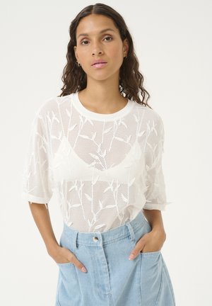 Karen by Simonsen VILLEMIN TEE - Print T-shirt - bright white