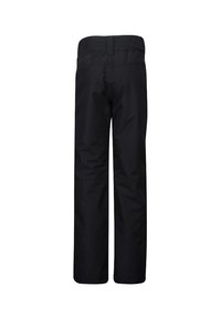 Pantaloni neri con un design a gamba dritta, realizzati in un tessuto liscio. Presentano una vita standard e non hanno tasche visibili o decorazioni.