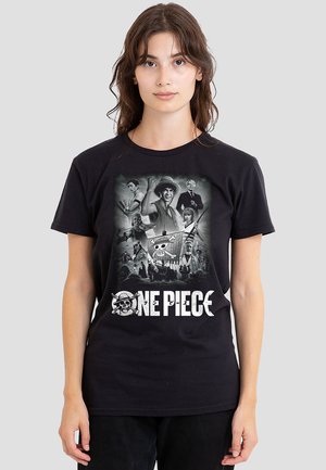 ONE PIECE POSTER - Print T-shirt - mottled light grey