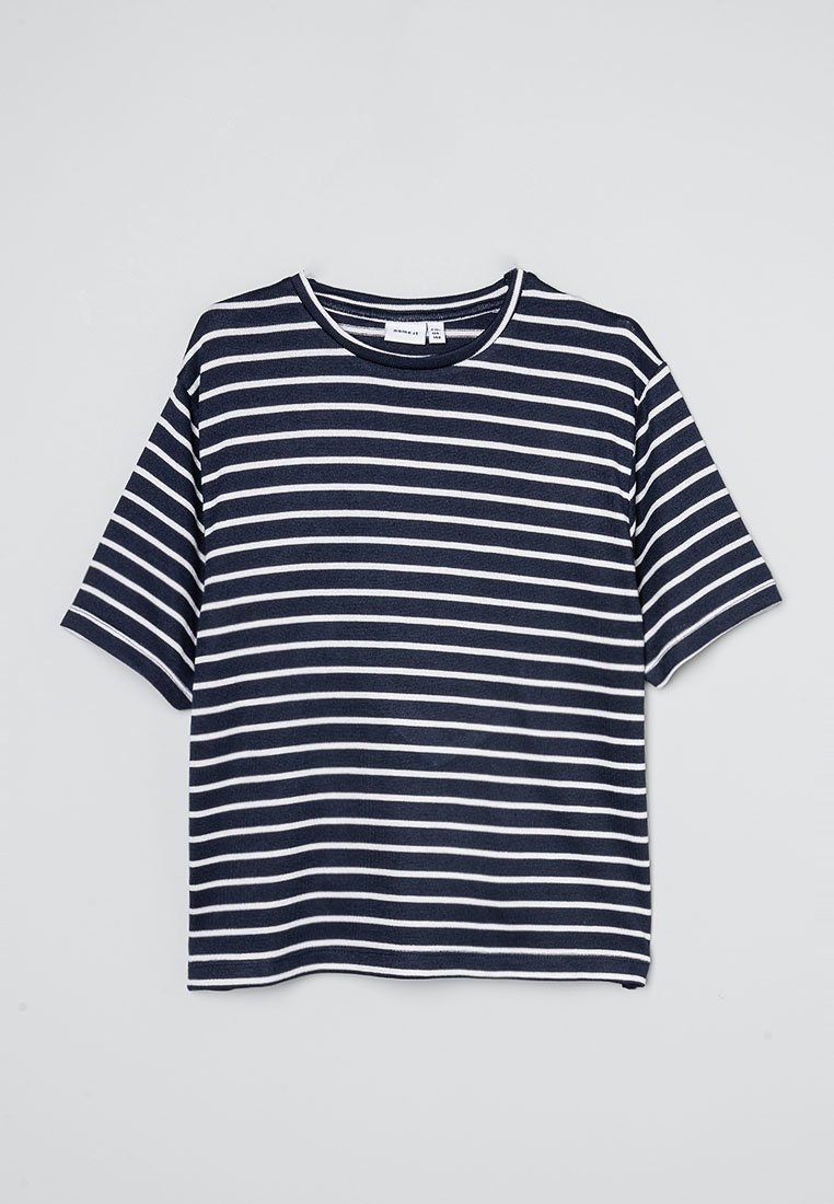 name it T-shirt print donkerblauw