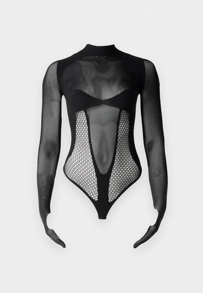 GCDS SEAMLESS LONG SLEEVES BODY - Top s dlouhým rukávem - nero