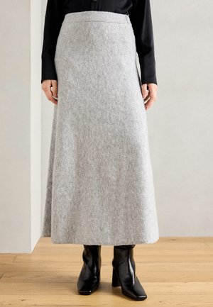 SKIRT INA - Maxinederdele - grey melange