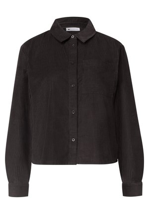 Street One, LANGARM HEMDBLUSE AUS CORD MIT BRUSTTASCHE - Chemisier - black coffee