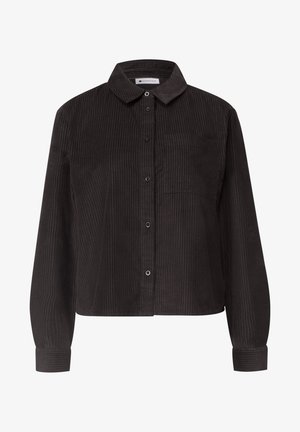 Street One, LANGARM HEMDBLUSE AUS CORD MIT BRUSTTASCHE - Chemisier - black coffee
