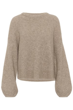 Gestuz ALPHA - Strikkegenser - warm sand melange