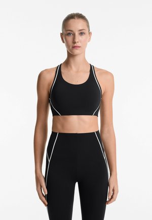 FIRM SUPPORT COMPRESSIVE REFLECTIVE - Sportski grudnjak sa srednje jakom potporom - black