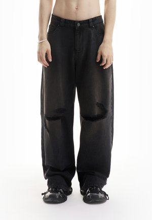 FAVELA HEAVY BAGGY DISTRESSED DIRT WASH UNISEX - Jean baggy - black washed