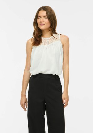 VILA SLEEVELESS TOP VIRELLA ROUND NECK - Blouse - snow white