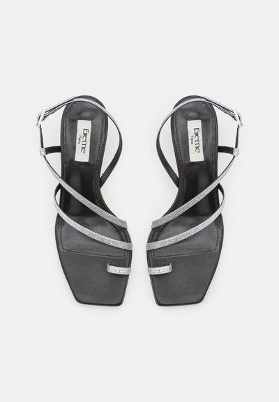 Elleme TWIST GLITTER - Σανδάλια τύπου T - silver/black