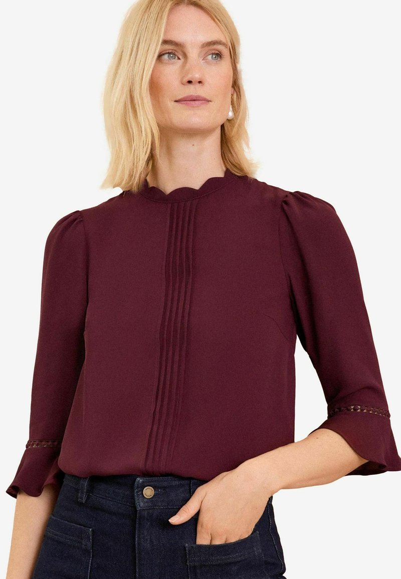 Love & Roses SCALLOP PINTUCK FLUTE SLEEVE - REGULAR FIT - Palaidinė - red