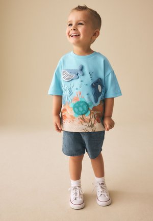Next, REGULAR FIT - SHORT SLEEVE 3D  - T-Shirt print - blue sea animal