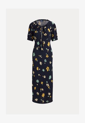 Polo Ralph Lauren, FLORAL PRINT CREPE DRESS - Denní šaty - navy/yellow multi