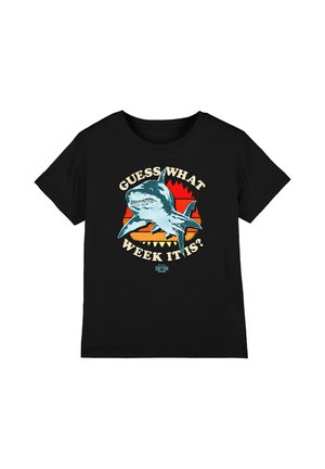 Cotton Soul, SHARK WEEK OFFICIALLY LICENSED GUESS THE WEEK UNISEX - Print T-shirt - black