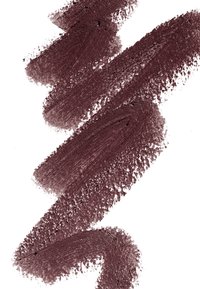 Deep burgundy lipstick swatch with a smooth, creamy texture. Features bold, uneven strokes against a white background.