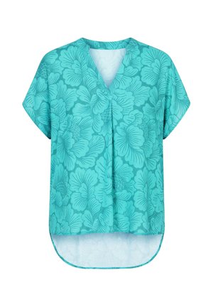 Studio Untold, FLOWER PRINT V-NECK BLOUSE - Bluse - blue mint