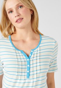 Damart COL TUNISIEN - Camiseta estampada - rayé bleu