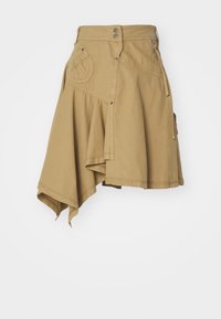 ASYMMETRIC CHOPPY CARGO SKIRT - A-line skirt - beige