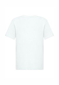 Hvid bomulds T-shirt med korte ærmer, rund hals og en ensfarvet ryg. Blød tekstur, ingen mønstre eller accenter. Standard pasform.
