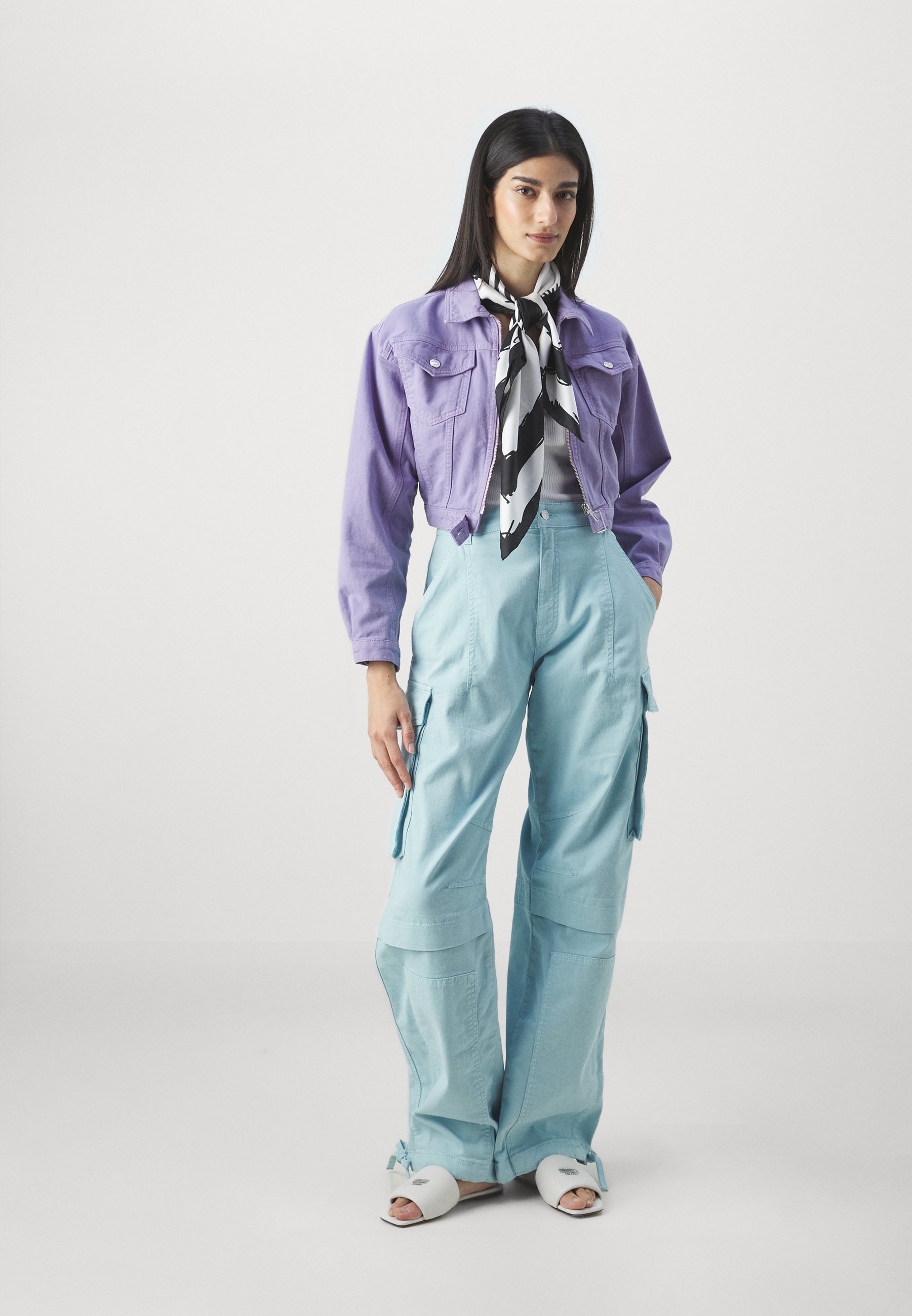 【送料&関税込】Moschino Wide Leg Trousers Moschino Jeans Wide Leg Pants Green Mid-Rise