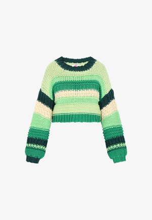 myMo, CREW NECK STRIPED - Trui - green multicolor