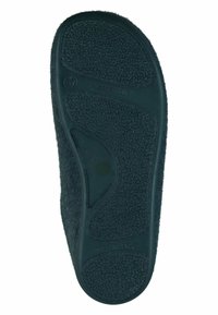 Rubber-soled slipper with a textured dark gray upper. Features a shaped, cushioned footbed and a minimalist design. Made in Spain.