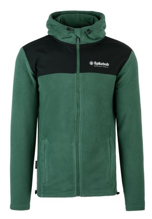 MIT KAPUZE UND LOGOPRINT - Fleecejas - grün