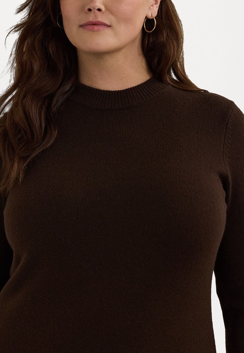 Lauren Ralph Lauren Woman WOOL BLEND LONG SLEEVE SWEATER DRESS - Jumper  dress - circuit brown/brown - Zalando.ie