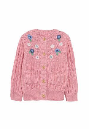 FLOWER EMBROIDERED CABLE - REGULAR FIT - Kofta - pink