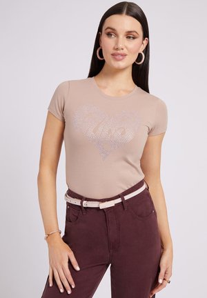 T-shirt con stampa - beige