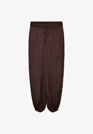 Zizzi, BALLONHOSE MIT STRUKTUR UND ELASTISCHEM BUND - Παντελόνι - braun