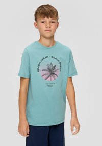 s.Oliver MIT GRAFIK - T-Shirt print - petrol