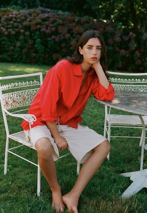 PULL&BEAR, STRIPED OVERSIZE - SHIRT - Chemisier - red
