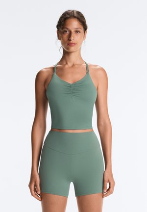 OYSHO, COMFORTLUX CROSSOVER STRAP TANK TOP - Débardeur - mottled dark green