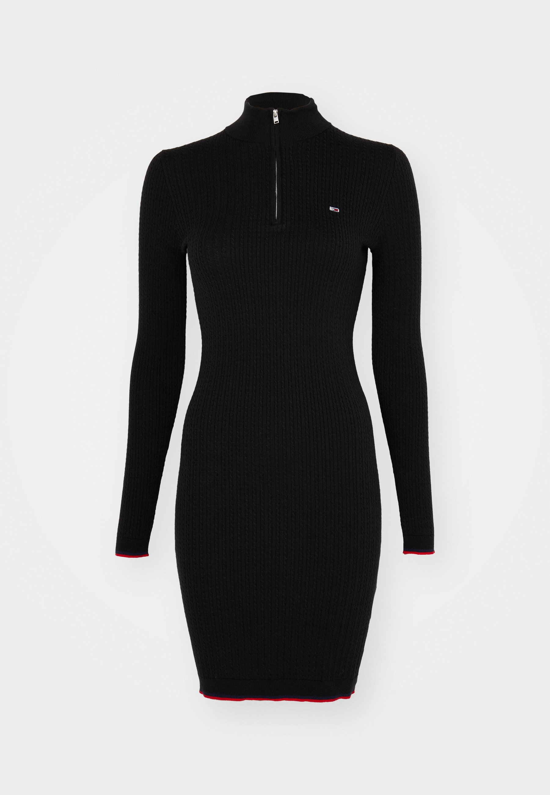 【 JEANS】CABLE SWEATER DRESS Tommy Jeans SWEATER CABLE DRESS - Shift dress - black