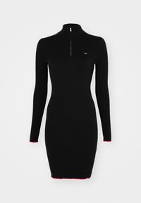 SWEATER CABLE DRESS - Shift dress - black
