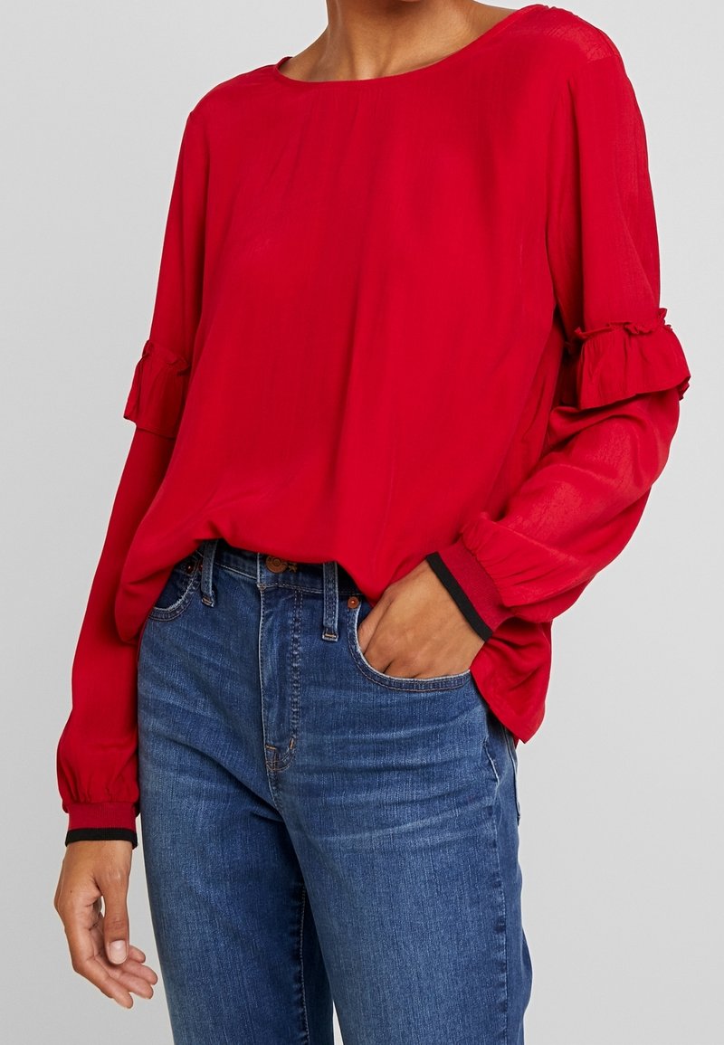 Cream Blouse - red