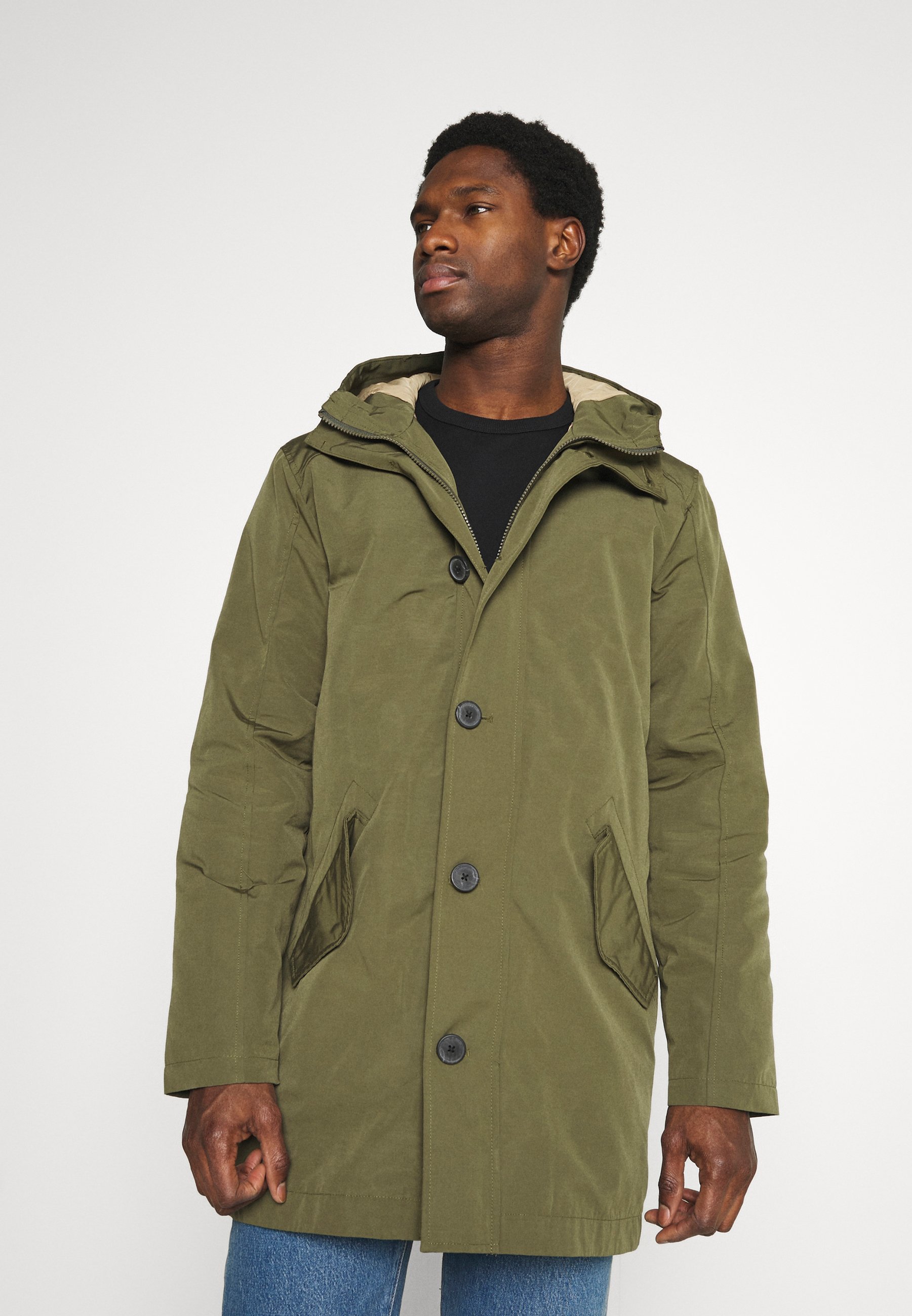 Selected Homme Sustainable Iconics Parka Deep Lichen Green Green Zalando De