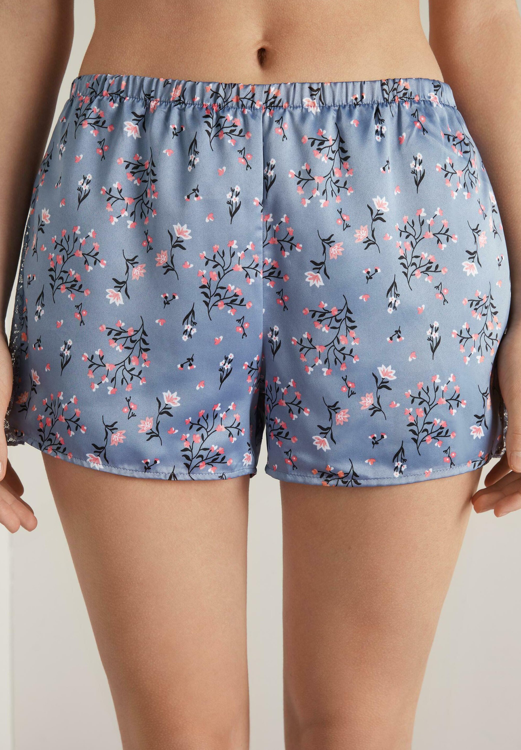 Tezenis Pantaloni del pigiama - blau - 519u - sky blue floral print/celeste  - Zalando