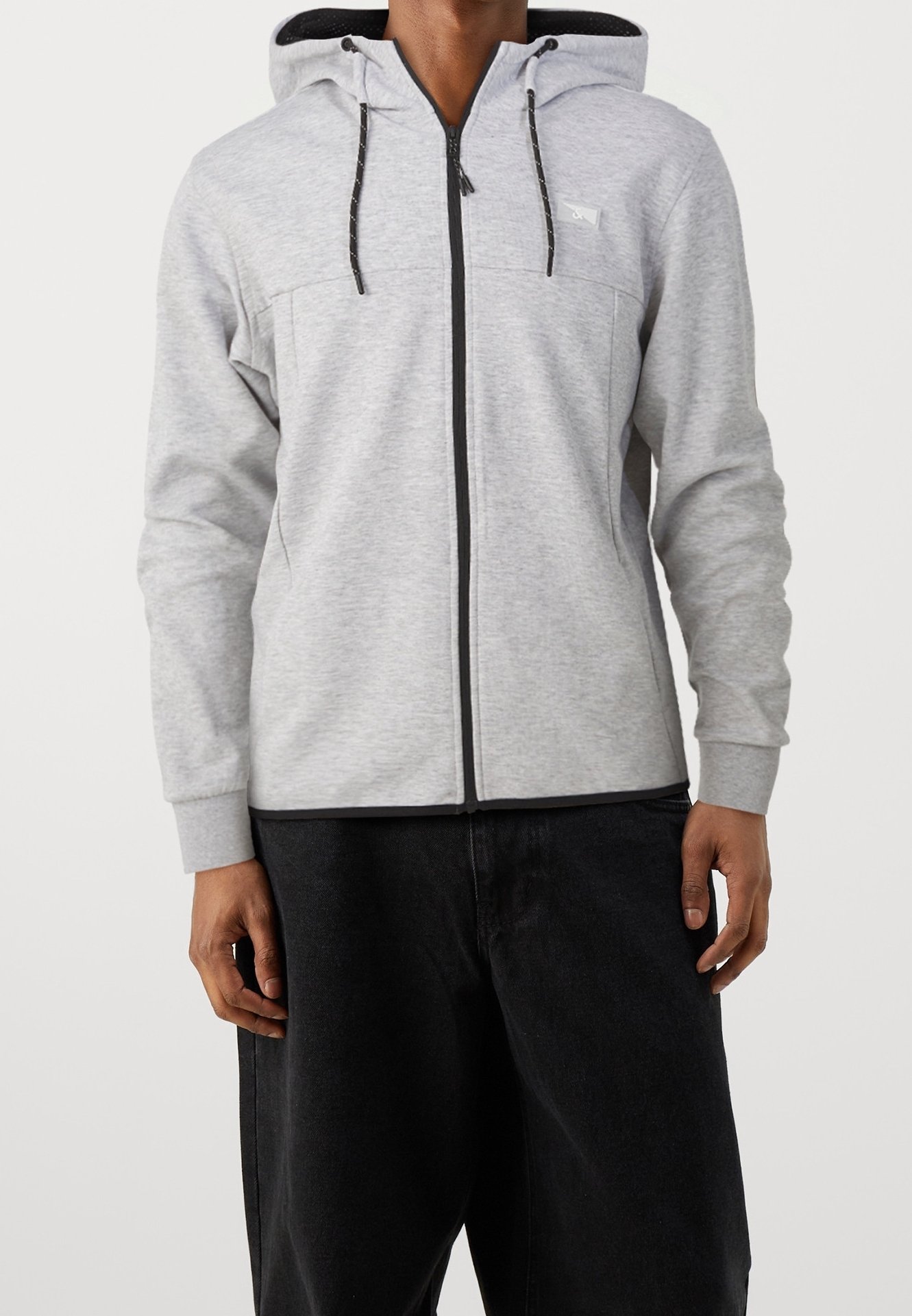 Jack Jones Sweat zippé mottled light grey/gris clair chiné