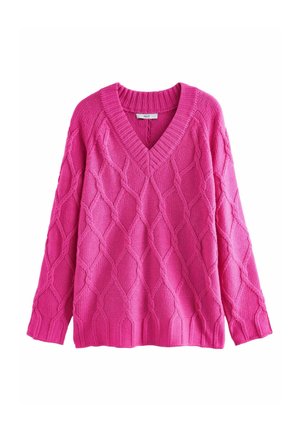 Next CABLE V-NECK  - Džemper - pink bright
