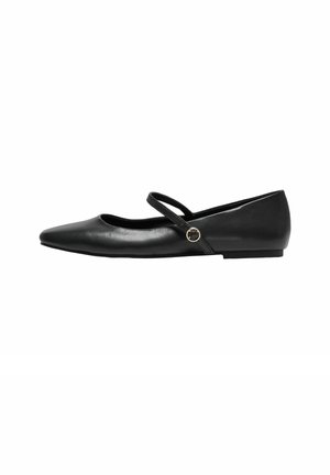 Ankle strap ballet pumps - black