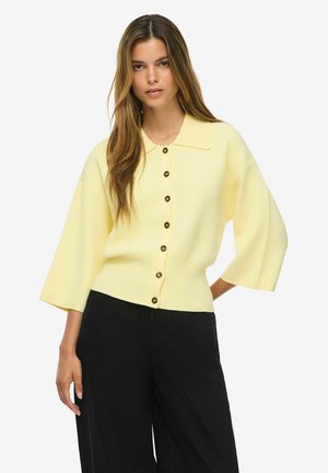 Noisy May STRICKJACKE POLO-LOOK - Strickjacke - french vanilla