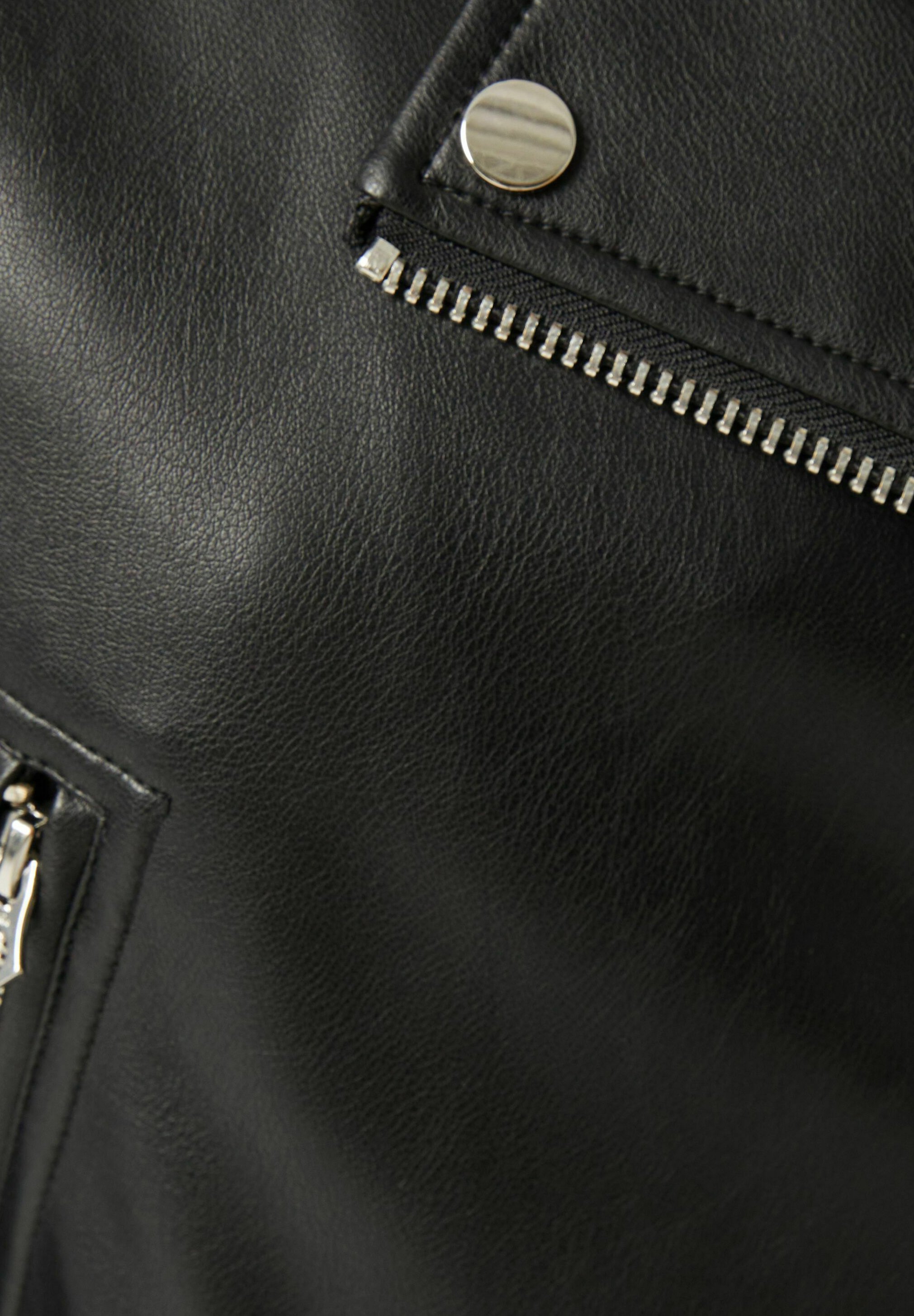 pebbled faux leather jacket