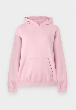 Ανοιχτόροζ φούτερ με κουκούλα, μπροστινή τσέπη τύπου κάγκουρο και μικρό λευκό λογότυπο Jumpman στο αριστερό στήθος.