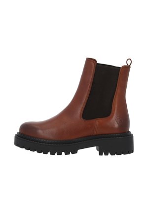 Stivaletti con plateau - cognac
