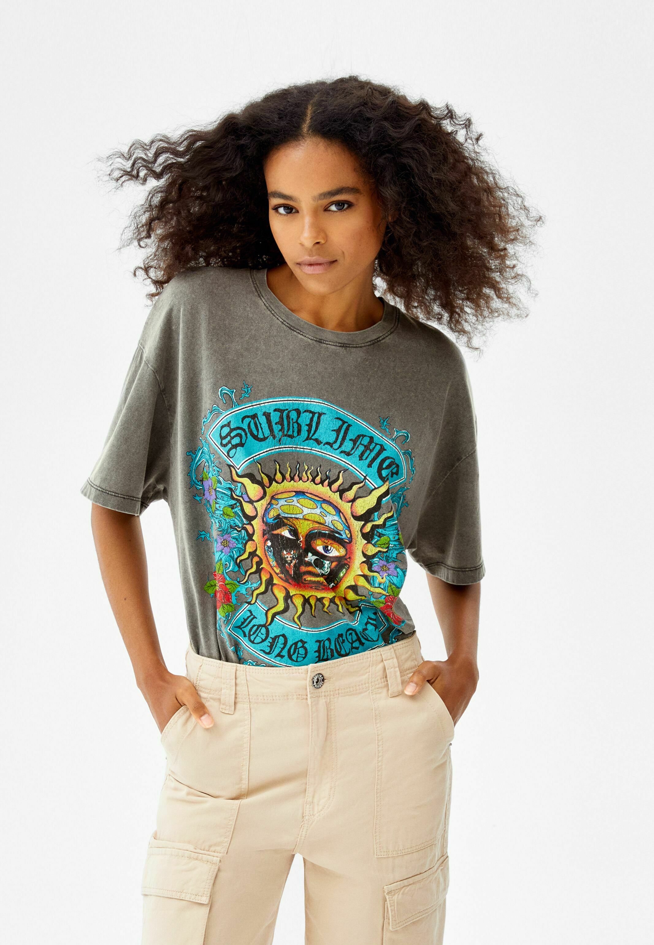Bershka SHORT SLEEVE - Print T-shirt 