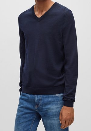 BOSS Strickpullover - dark blue