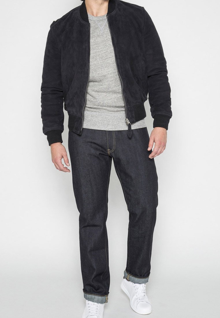 Schott Veste en cuir - navy blue